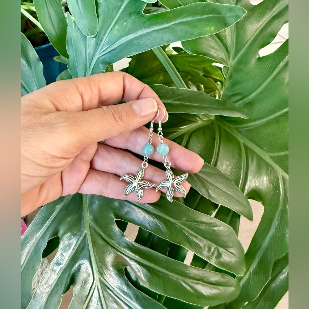 Amazonite ~ Starfish Earrings || Handmade